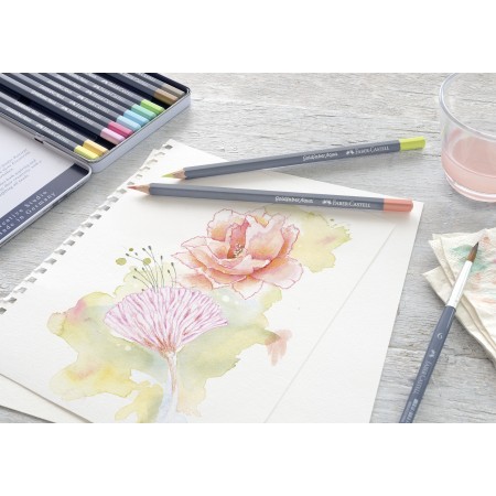 Creioane colorate aquarelle 12 culori pastel goldfaber cut. metal faber castell