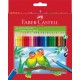 Creioane colorate triunghiulare 24 culori + ascutitoare eco fabe