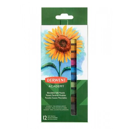 Creioane pastel soft 12 culori derwent academy Creioane pastel soft 12 culori derwent academy