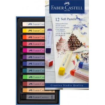 Creioane pastel soft 12 culori faber-castell