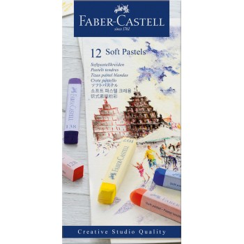 Creioane pastel soft 12 culori faber-castell