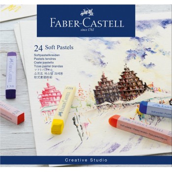 Creioane pastel soft 24 culori faber-castell