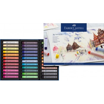 Creioane pastel soft 36 culori faber-castell
