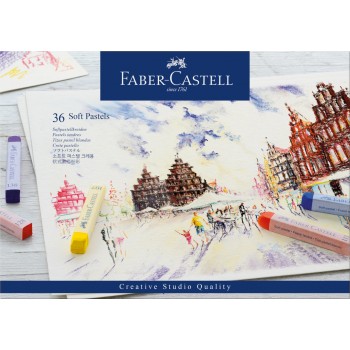 Creioane pastel soft 36 culori faber-castell