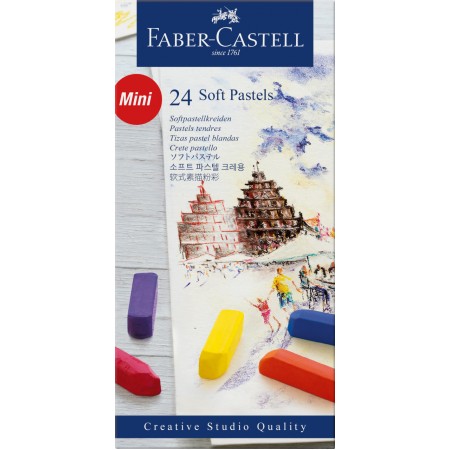 Creioane pastel soft mini 24 culori faber-castell