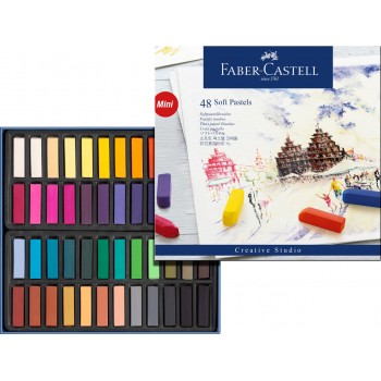 Creioane pastel soft mini 48 culori faber-castell