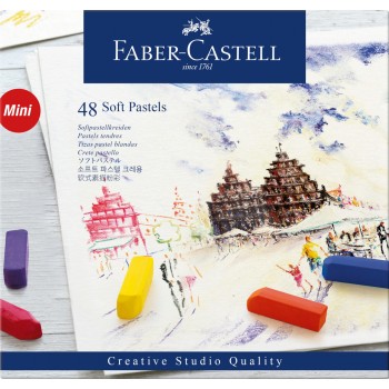 Creioane pastel soft mini 48 culori faber-castell