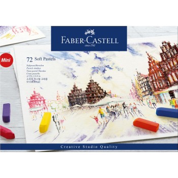 Creioane pastel soft mini 72 culori faber-castell