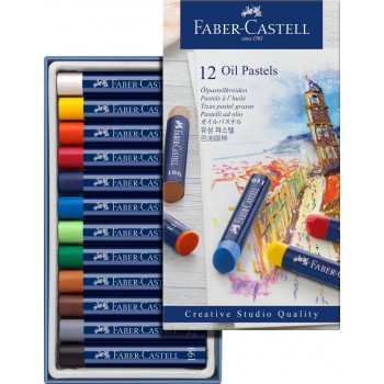 Creioane ulei pastel 12 culori faber-castell