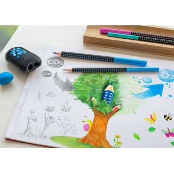 Creion grafit b grip 2001 two tone negru-bleu 2022 faber-castell