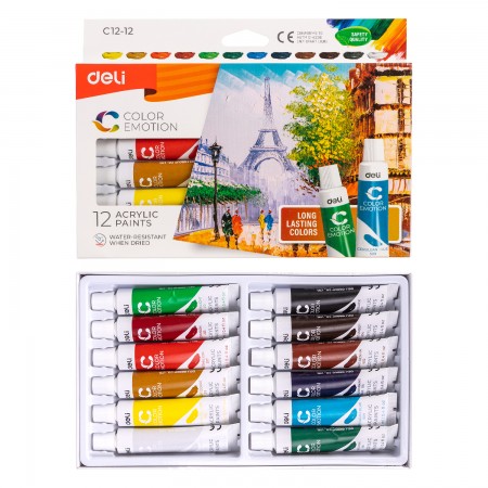 Culori acrilice 12 culori 12ml deli