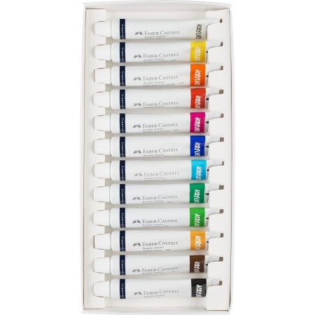 Culori acrilice 12 culori 20ml faber-castell