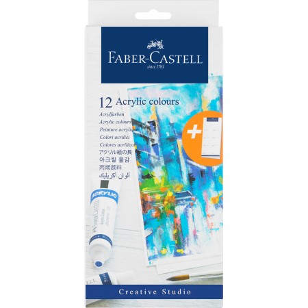 Culori acrilice 12 culori 20ml faber-castell