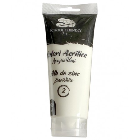 Culori acrilice 200ml alb zinc premium sf art pigna