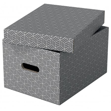 Cutie depozitare cu capac 36 x 26 x 20cm gri recycled fsc 3/set esselte