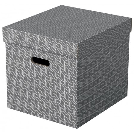 Cutie depozitare cu capac 36 x 32 x 31cm gri recycled fsc 3/set esselte Cutie depozitare cu capac 36 x 32 x 31cm gri recycled fsc 3/set esselte