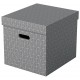 Cutie depozitare cu capac 36 x 32 x 31cm gri recycled fsc 3/set esselte Cutie depozitare cu capac 36 x 32 x 31cm gri recycled fsc 3/set esselte