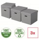 Cutie depozitare cu capac 36 x 32 x 31cm gri recycled fsc 3/set esselte Cutie depozitare cu capac 36 x 32 x 31cm gri recycled fsc 3/set esselte