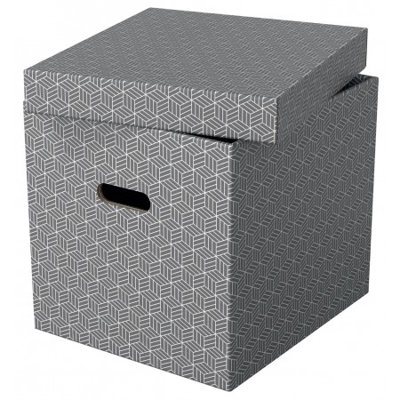 Cutie depozitare cu capac 36 x 32 x 31cm gri recycled fsc 3/set esselte Cutie depozitare cu capac 36 x 32 x 31cm gri recycled fsc 3/set esselte