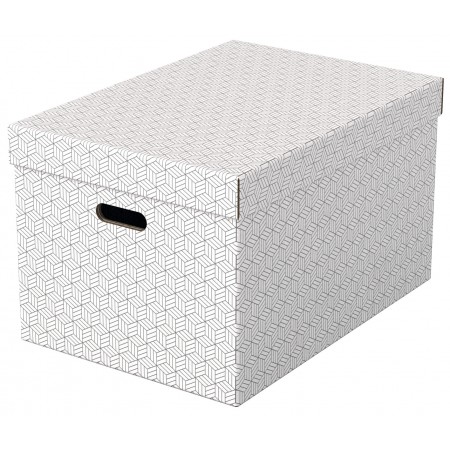 Cutie depozitare cu capac 51 x 35 x 30cm alba recycled fsc 3/set esselte Cutie depozitare cu capac 51 x 35 x 30cm alba recycled fsc 3/set esselte