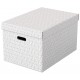 Cutie depozitare cu capac 51 x 35 x 30cm alba recycled fsc 3/set esselte Cutie depozitare cu capac 51 x 35 x 30cm alba recycled fsc 3/set esselte