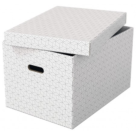 Cutie depozitare cu capac 51 x 35 x 30cm alba recycled fsc 3/set esselte Cutie depozitare cu capac 51 x 35 x 30cm alba recycled fsc 3/set esselte