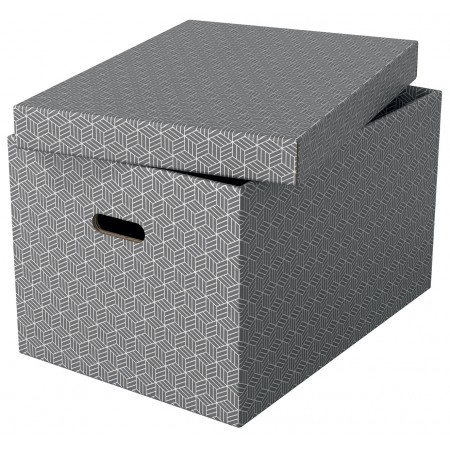 Cutie depozitare cu capac 51 x 35 x 30 cm gri recycled fsc 3/set esselte Cutie depozitare cu capac 51 x 35 x 30 cm gri recycled fsc 3/set esselte