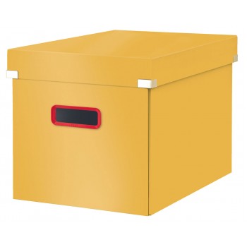 Cutie depozitare cu capac si maner pliabila 32 x 35 x 36 cm galben chihlimbar cosy leitz