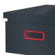 Cutie depozitare cu capac si maner pliabila 36 x 20 x 48 cm gri antracit leitz