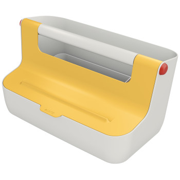 Cutie portabila cu organizator 36 x 19 x21 cm galben chihlimbar cosy leitz