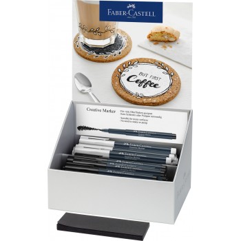 Display 50 buc marker creativ alb&negru faber-castell