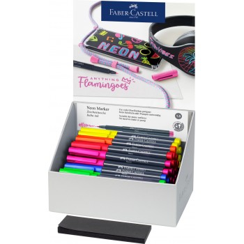 Display 60 buc marker creativ neon faber-castell