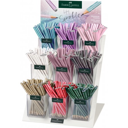 Display 9 x 48 buc creion grafit b grip sparkle 2023 faber-castell