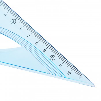 Echer 18 cm 60 grade albastru transparent deli