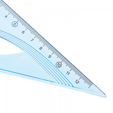 Echer 18 cm 60 grade albastru transparent deli