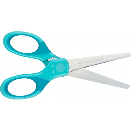 Foarfeca scolara cu protectie grip turcoaz faber-castell