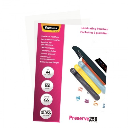 Folie a4 250 microni 100/top fellowes