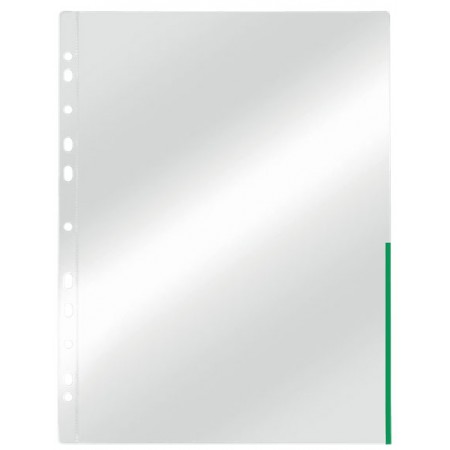 Folie protectie a4 margine verde 100/set 105 microni esselte Folie protectie a4 margine verde 100/set 105 microni esselte