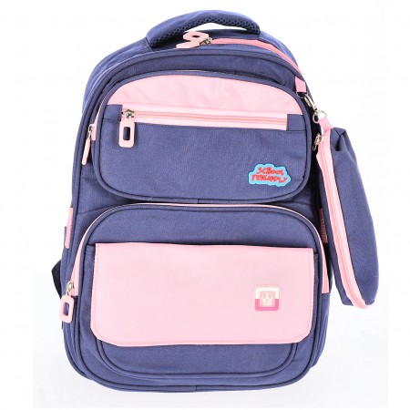 Ghiozdan clasa 0 funtasy bleumarin roz cu penar 4 fermoare pigna