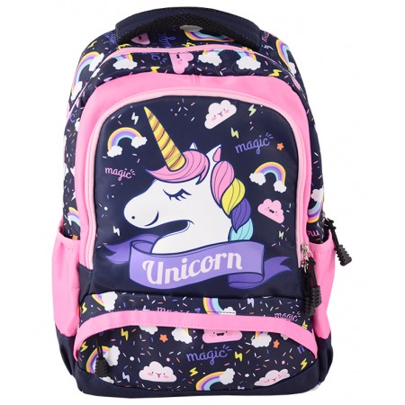 Ghiozdan clasele i-iv sf unicorn roz-blue pigna