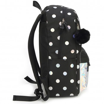 Ghiozdan gimnaziu holografic negru argintiu 2 fermoare pigna