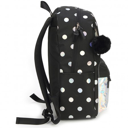 Ghiozdan gimnaziu holografic negru argintiu 2 fermoare pigna