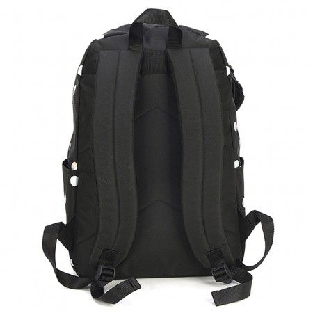 Ghiozdan gimnaziu holografic negru argintiu 2 fermoare pigna