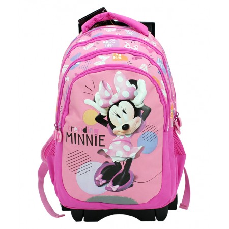 Ghiozdan troller cl 1/4 minnie roz pigna Ghiozdan troller cl 1/4 minnie roz pigna