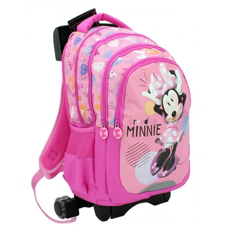 Ghiozdan troller cl 1/4 minnie roz pigna Ghiozdan troller cl 1/4 minnie roz pigna