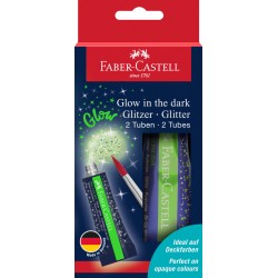 Glitter glow in the dark set 2x12 ml faber-castell