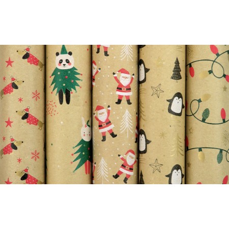 Hartie ambalaj rola 70cm x 2m santas wonderland rotolux