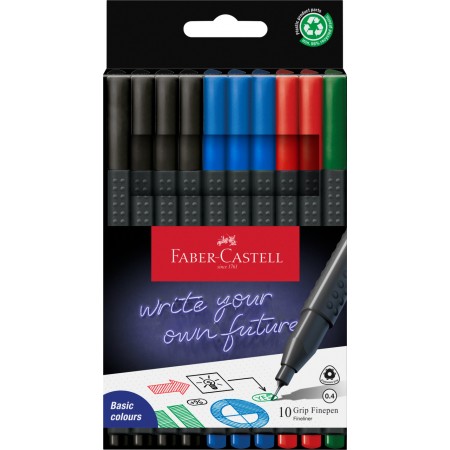 Liner 0.4mm set 10 office a,n,r,v grip faber-castell Liner 0.4mm set 10 office a,n,r,v grip faber-castell