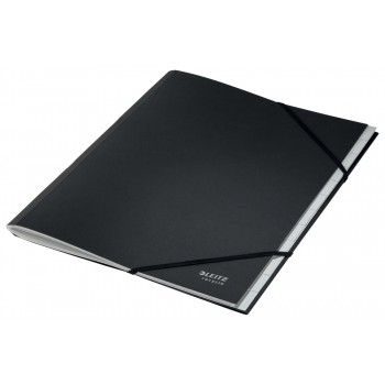 Mapa carton cu elastic neagra 12 separatoare recycle leitz