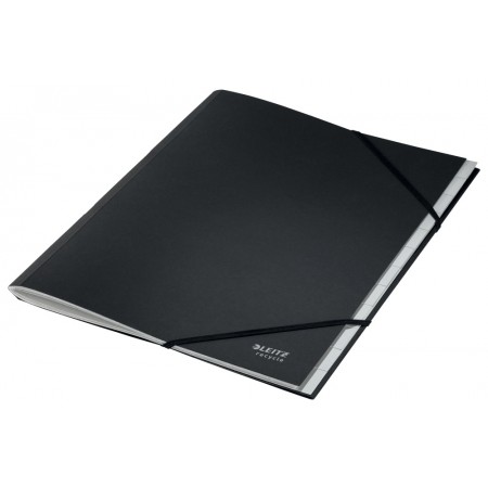 Mapa carton cu elastic neagra 12 separatoare recycle leitz